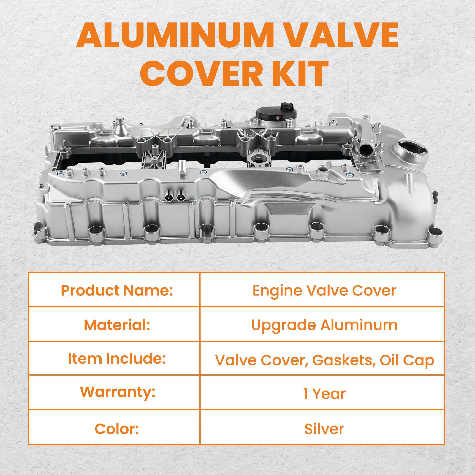 Aluminum Valve Cover & Gasket & Cap for BMW N55 135i 335i 535i 640i 740i X3 X5