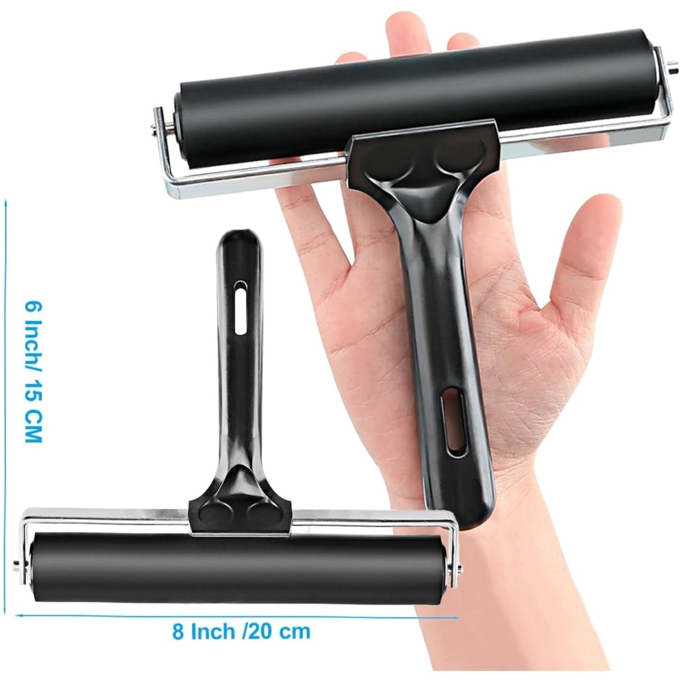 Professional Rubber Roller for Printmaking - 8-Inch