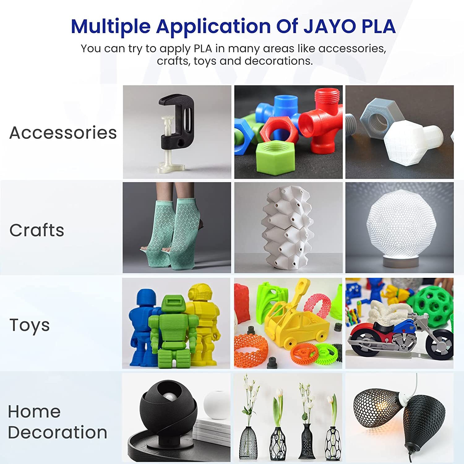 Bundle JAYO 10KG 20KG 30KG PLA PLA+ 1.75MM 3D Printer Filament Black White LOT