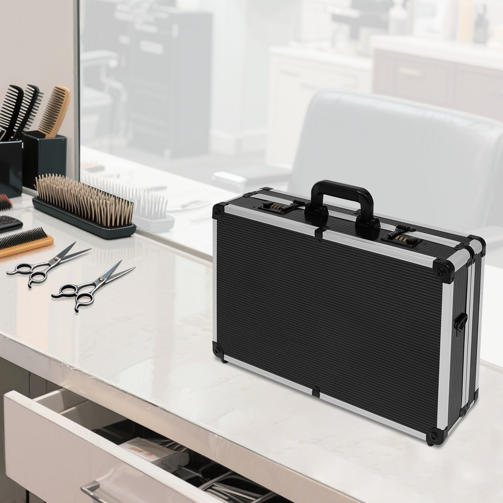 Professional Barber Carrying Case Organizer Clipper Box Travel Carry Case + Code