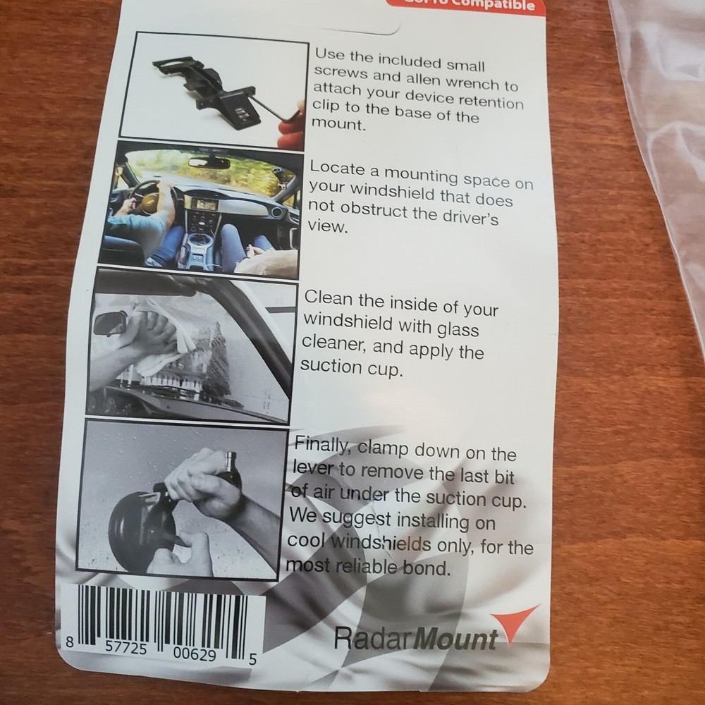 Radar Mount RadarMount Window Suction Cup Adjustable Threaded