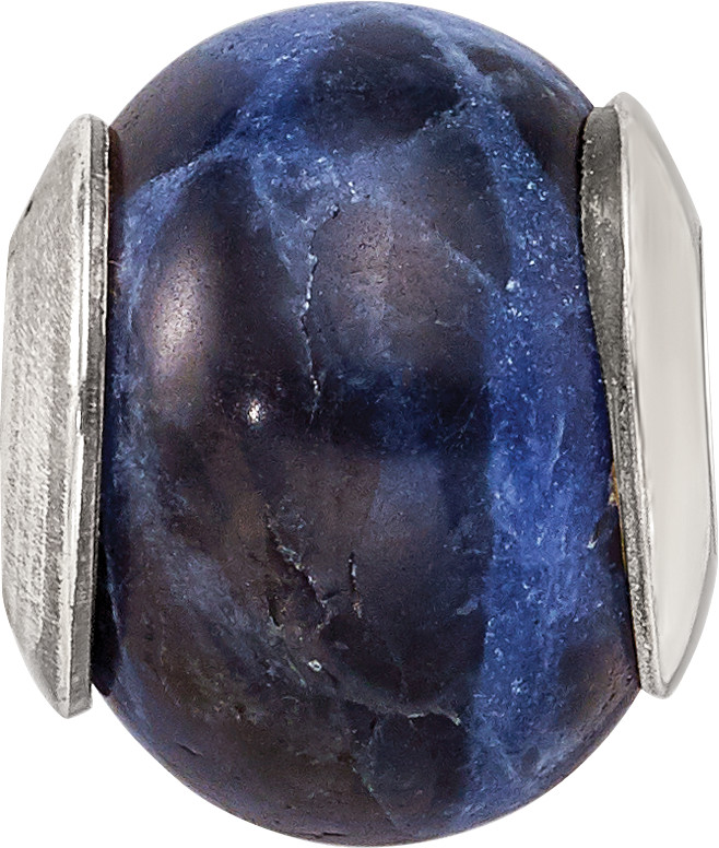 Silver Reflections Sodalite Stone Bead QRS1733