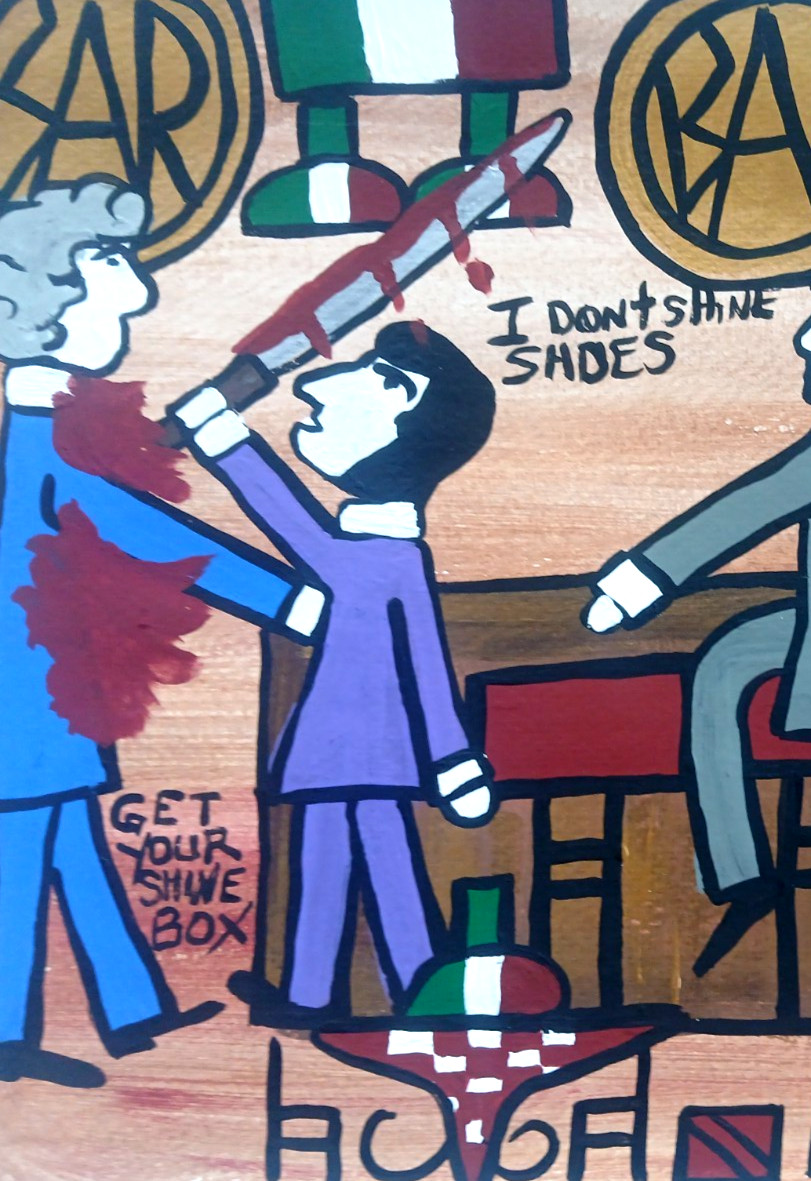 Mafia Signed Original Henry Hill Cosa Nostra Gangster Painting No More Shines!