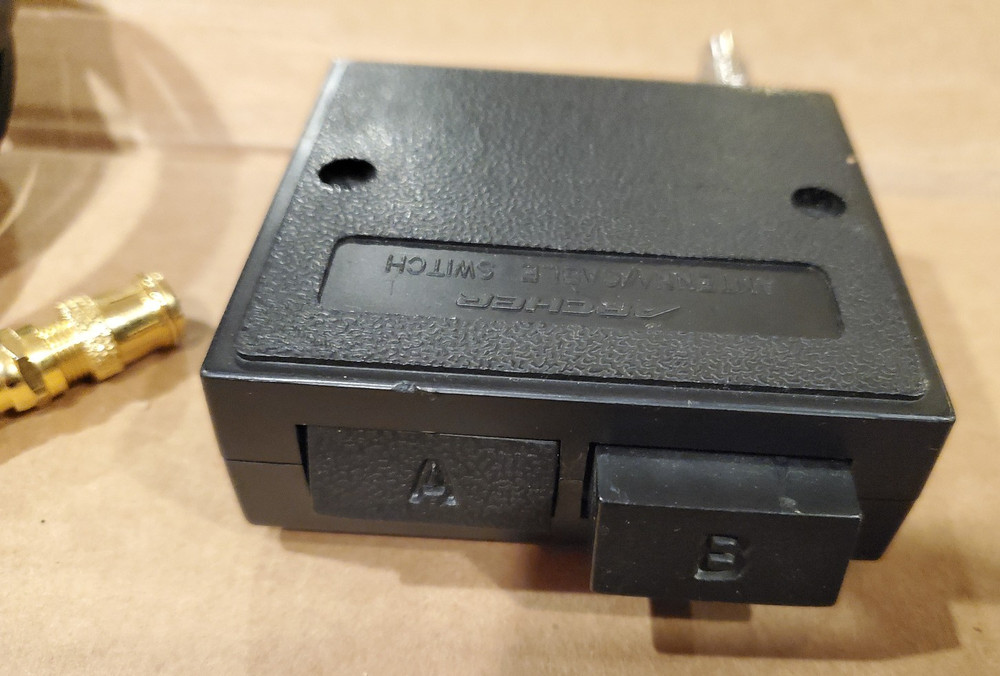 Archer RF Switch Selector Antenna/Cable Switch + Coax cable & Atari Setup