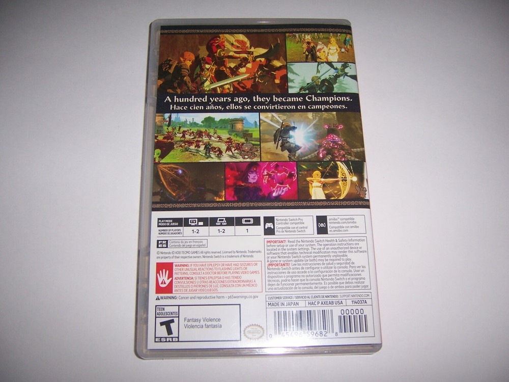 Replacement Case for Hyrule Warriors Age Calamity Nintendo Switch Box Authentic