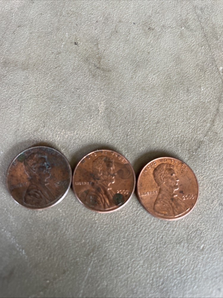 Three 2009 Lincoln Bicentennial Pennies.