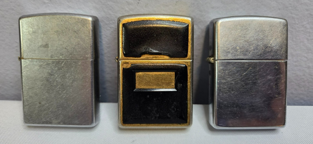 3 Zippo Lighters - Flint Strikes on All