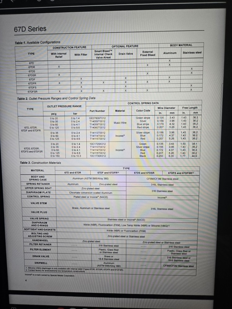Emerson/Regulator Technologies 67DR-25 Pressure Reducing Regulator New