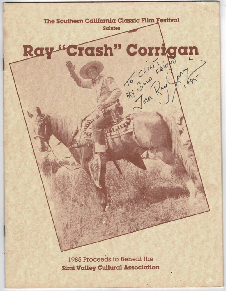 Tom Ray "Crash" Corrigan Autographed Signed Western Program AMCo COA 23334