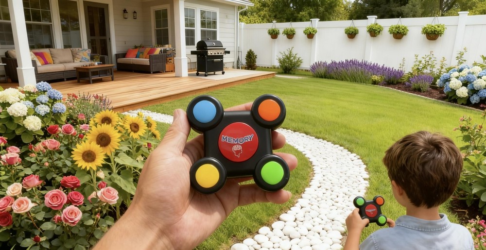 CIZOSYU Light & Sound Memory Game – Interactive Electronic Toy Small, Black