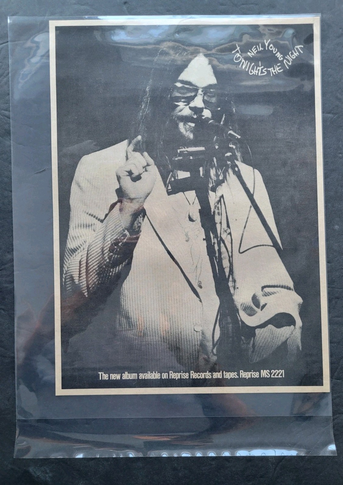Neil Young Tonight's The Night Album Promo Print Advertisement 1975