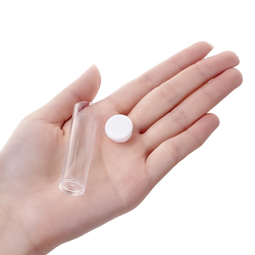 100X Clear Transparent Plastic Empty Tubes Bead Storage Container Bottle 55x15mm