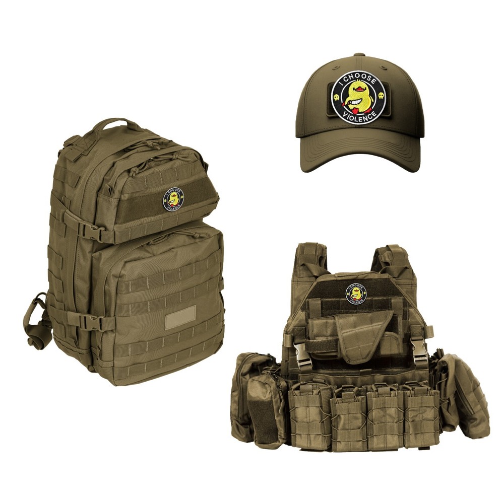 I CHOOSE VIOLENCE Patch, Round Embroidered Patch with Duck & Knife Design