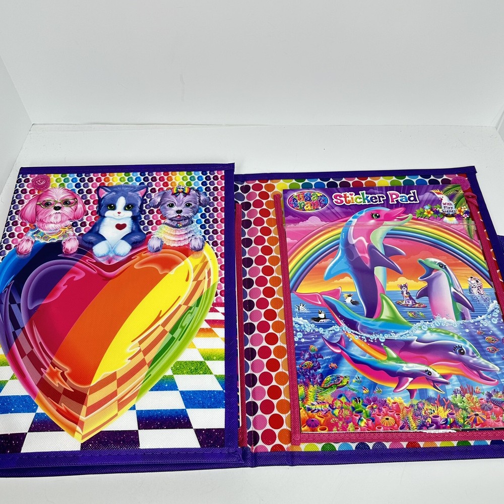 Lisa Frank Tri Fold Binder TIKANNI WOLF Cute Bright Fun