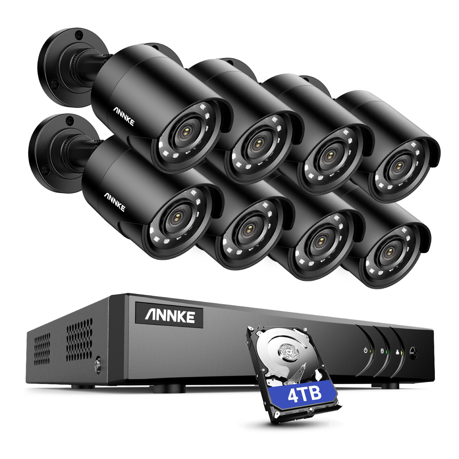 ANNKE 8CH 5MP Lite DVR 1080P CCTV Security Camera System Human Detection H.265+