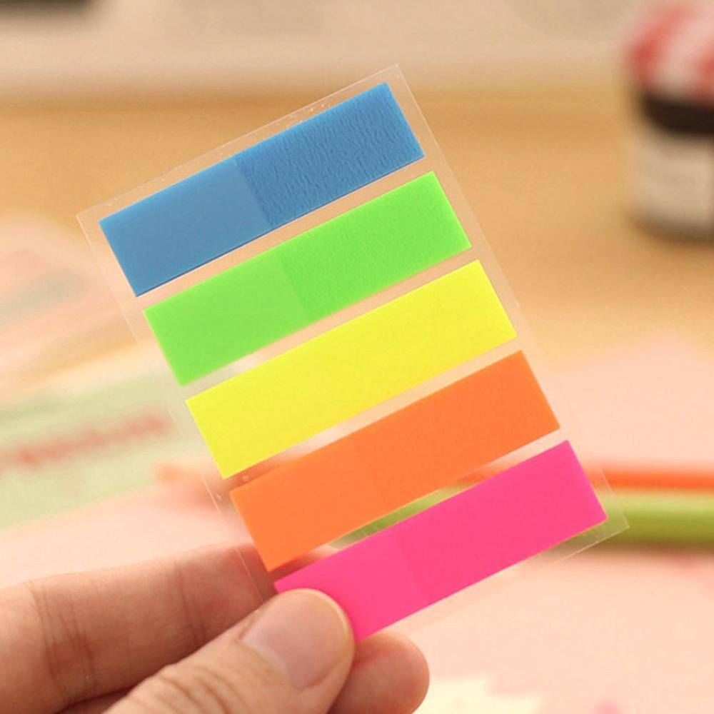 100Pc Fluorescence Sticky Notes Memo Flags Bookmark Sticker