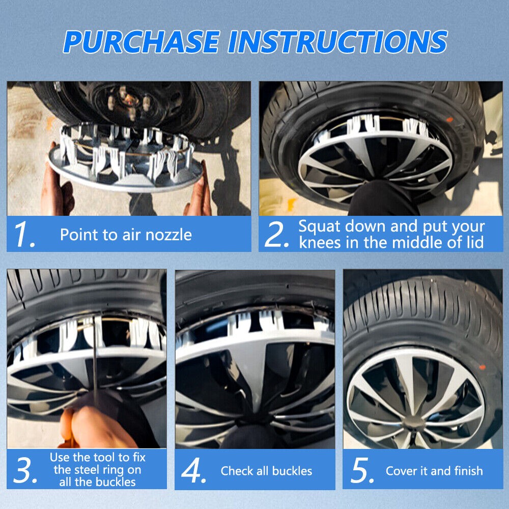 16" Set of 4 Snap On Full Hub Caps Wheel Covers Fit for R16 Tire & Steel Rim NEW