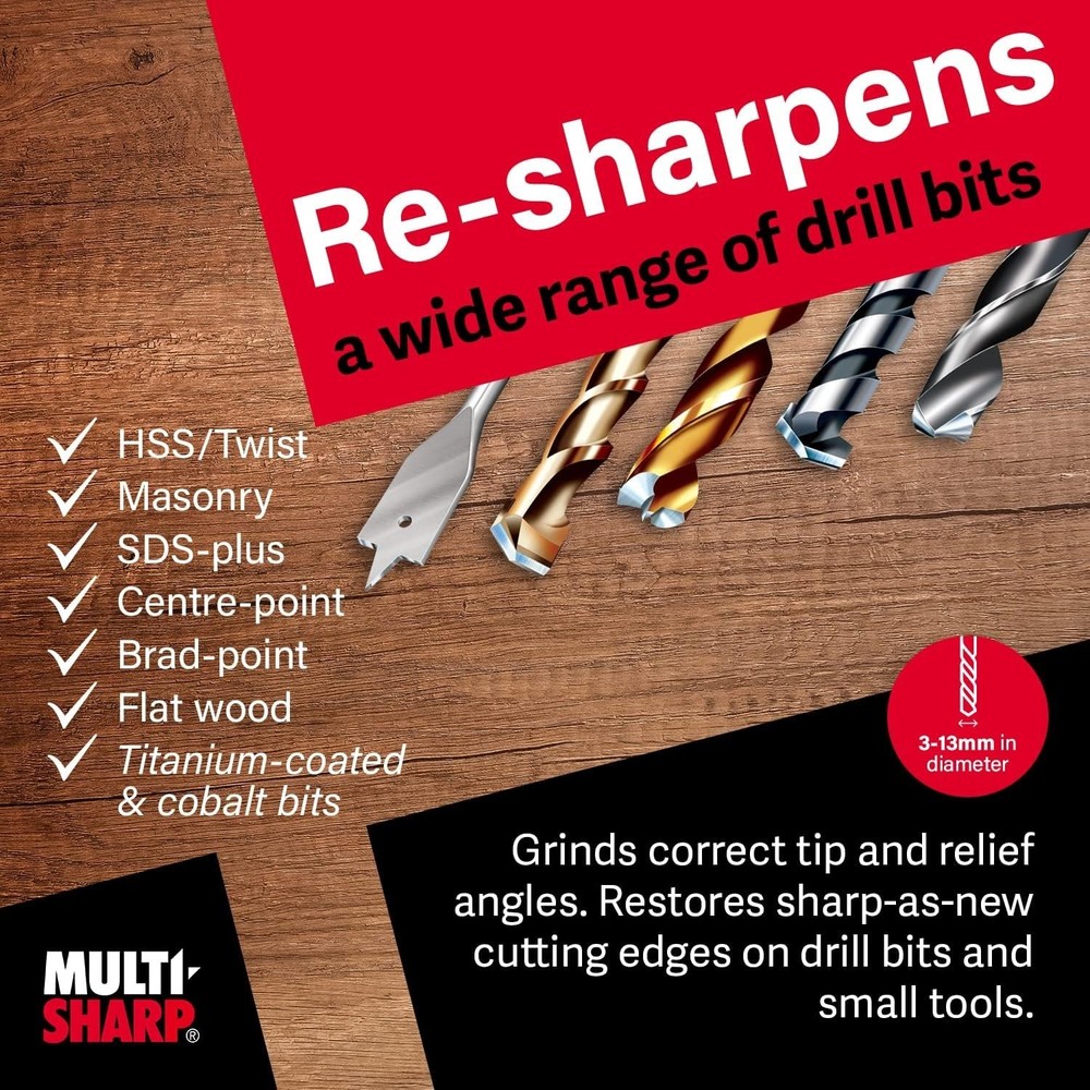 Dual-Purpose Drill Bit Sharpener Kit