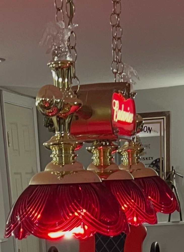 Budweiser Beer Eagles 3 Lamp Double Sided Pool Table Light