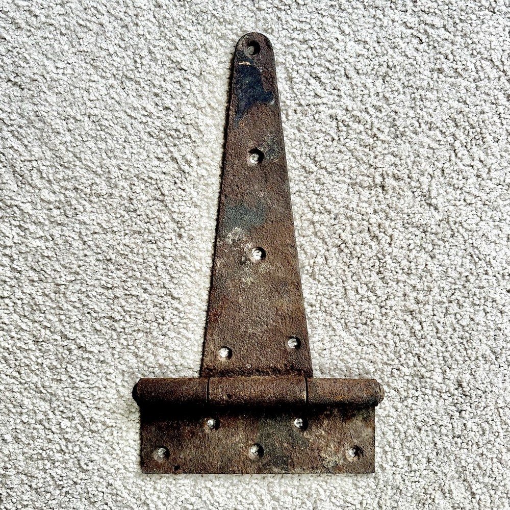 Antique Large Primitive Barn Door Gate Rustic Strap Hinge 14.75 x 8”