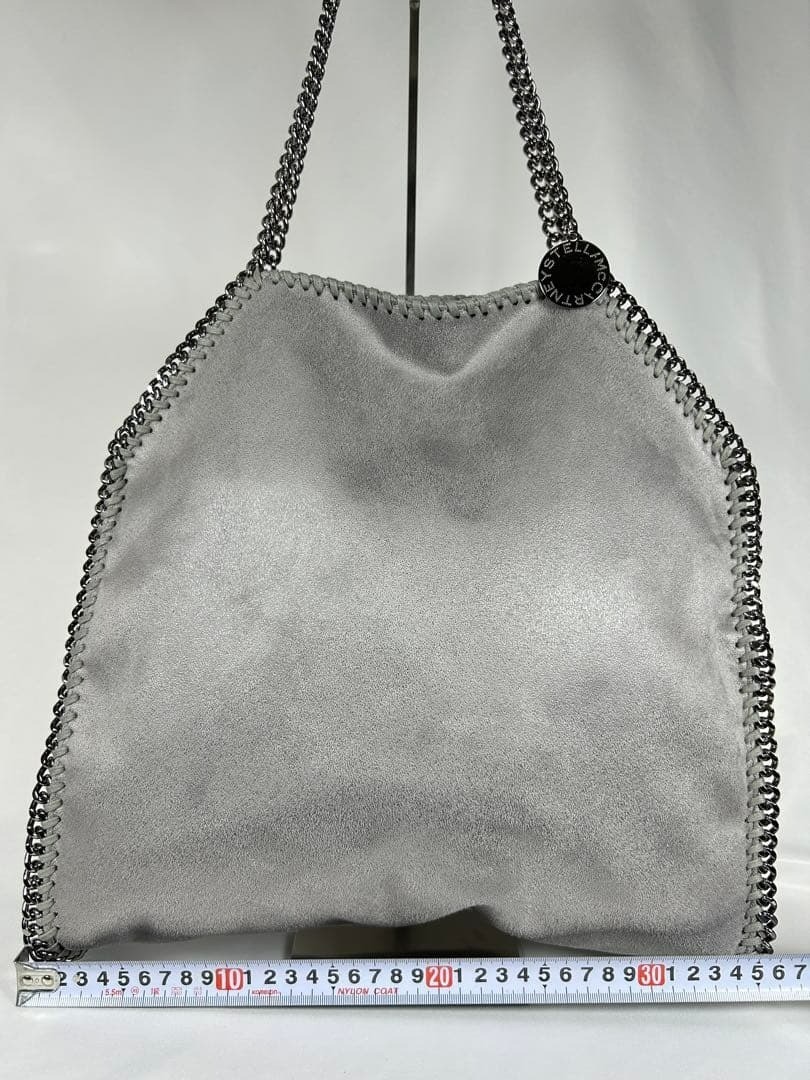 Stella Mccartney Falabella large Fold over Tote Gray Leather Shoulder bag 122611
