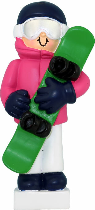 Snowboarder Female Personalized Christmas Ornament