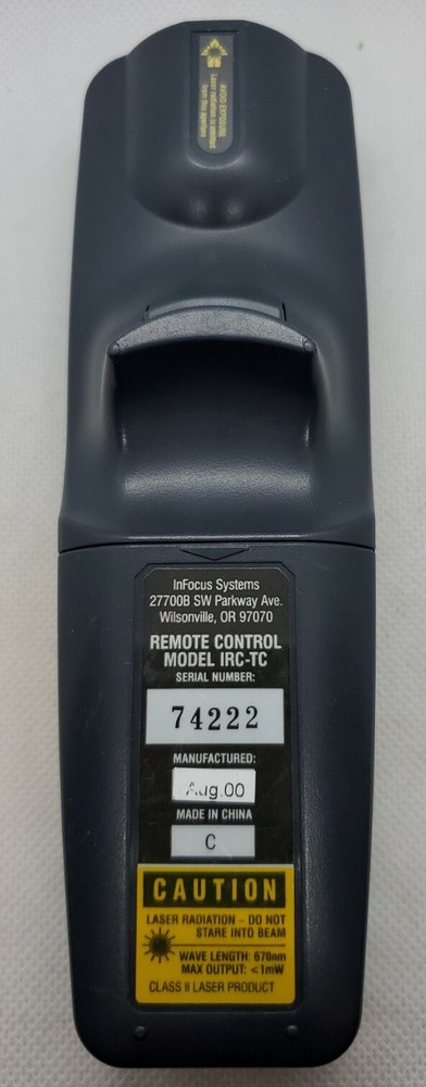Infocus IRC-TC LCD Projector Remote Control with Laser Pointer