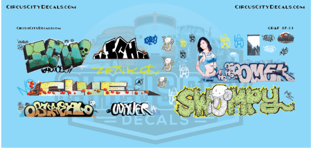 Railroad Graffiti HO Scale Decal Set
