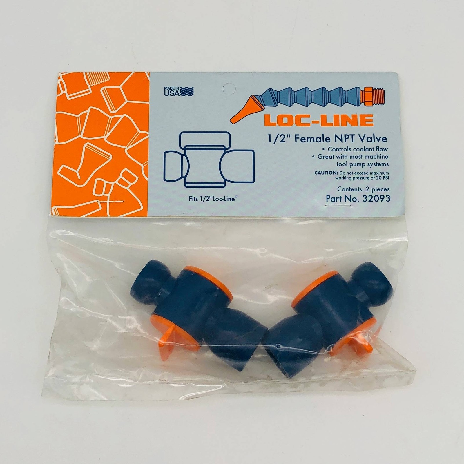 Loc-Line 32093 NPT Valve 1/2" Female Coolant Hose Component Acetal Copolymer 2pk