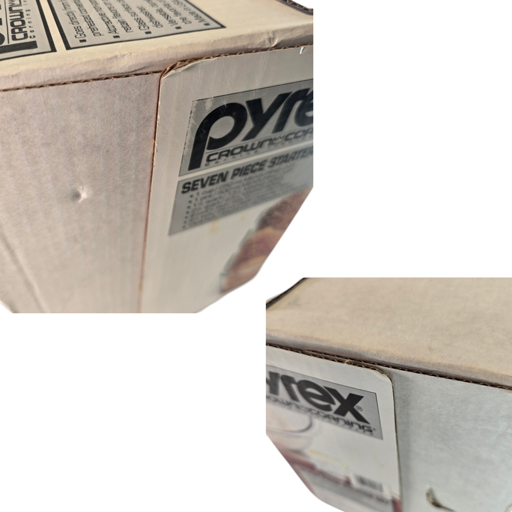 Pyrex 7 Piece Glass Bakeware Set NOS Unopened Box Starter Set Vintage