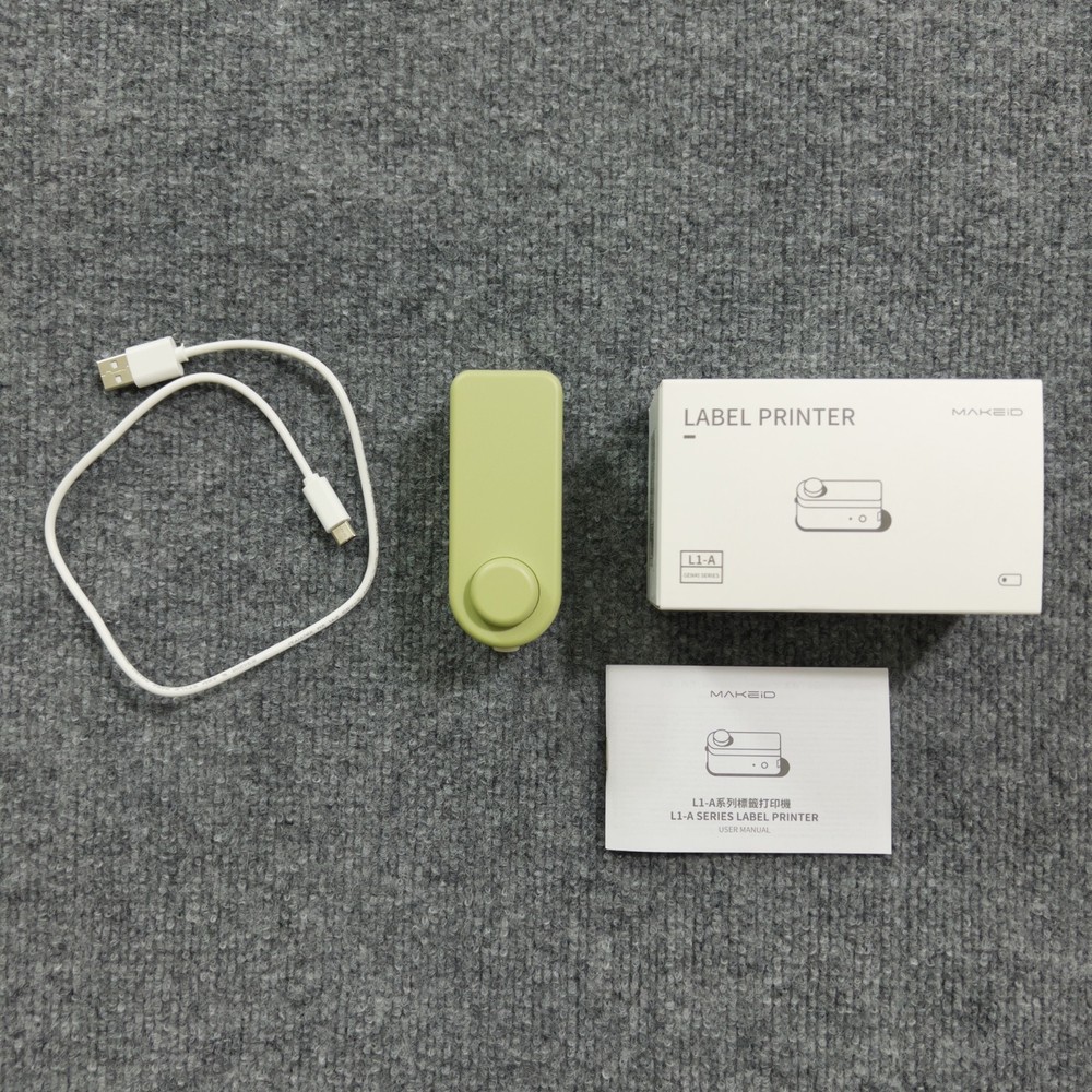 Makeid Label Maker Machine, Green, Portable Rechargeable Bluetooth Label Printer