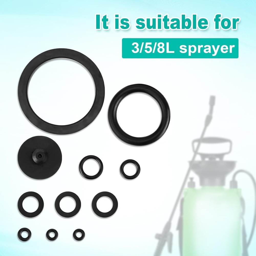 Comprehensive Sprayer Accessories - 11 Rubber Seal Rings for Optimal Performance