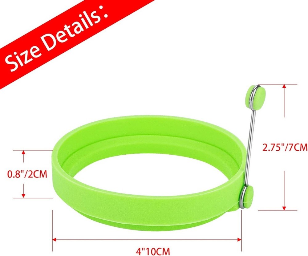 4-8pcs Egg Ring Silicone Round Egg Cooking Rings Non-Stick Frying Egg Maker Mold