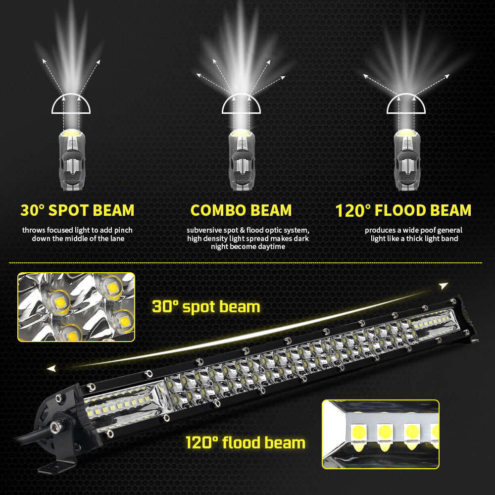 7"14”20"26"32" Inch Dual Row LED Light Bar Flood Spot Combo 4WD Truck SUV ATV 24