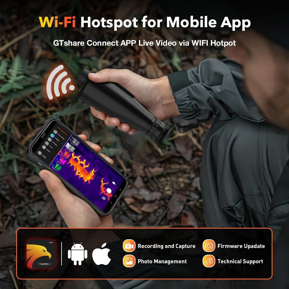 Thermal Imaging Monocular 384 x 288 Ai Resolution,15mm 60Hz Thermal Night Vision