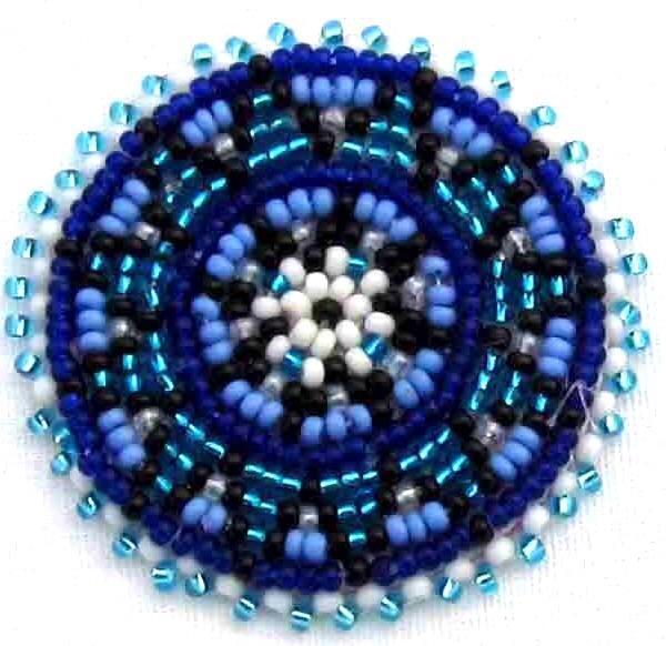 Handmade Beaded Rosette Deep Blue 1.5 inch rosette