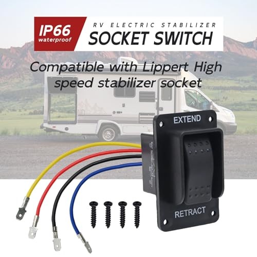 387874 12V Power Stabilizer Jack Control Switch, Replacement for Lippert High