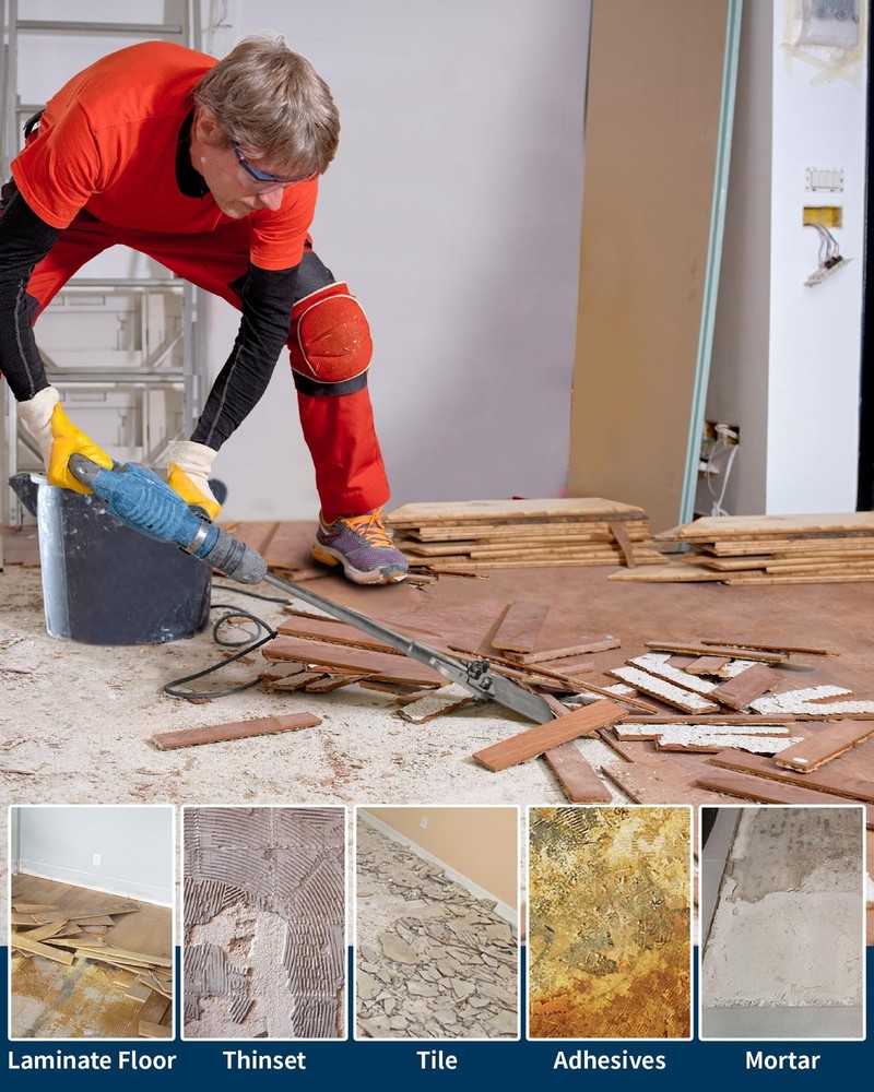 SDS Max Floor Scraper with Replaceable Blade, 6 Inch Thinset Removal Chisel B...