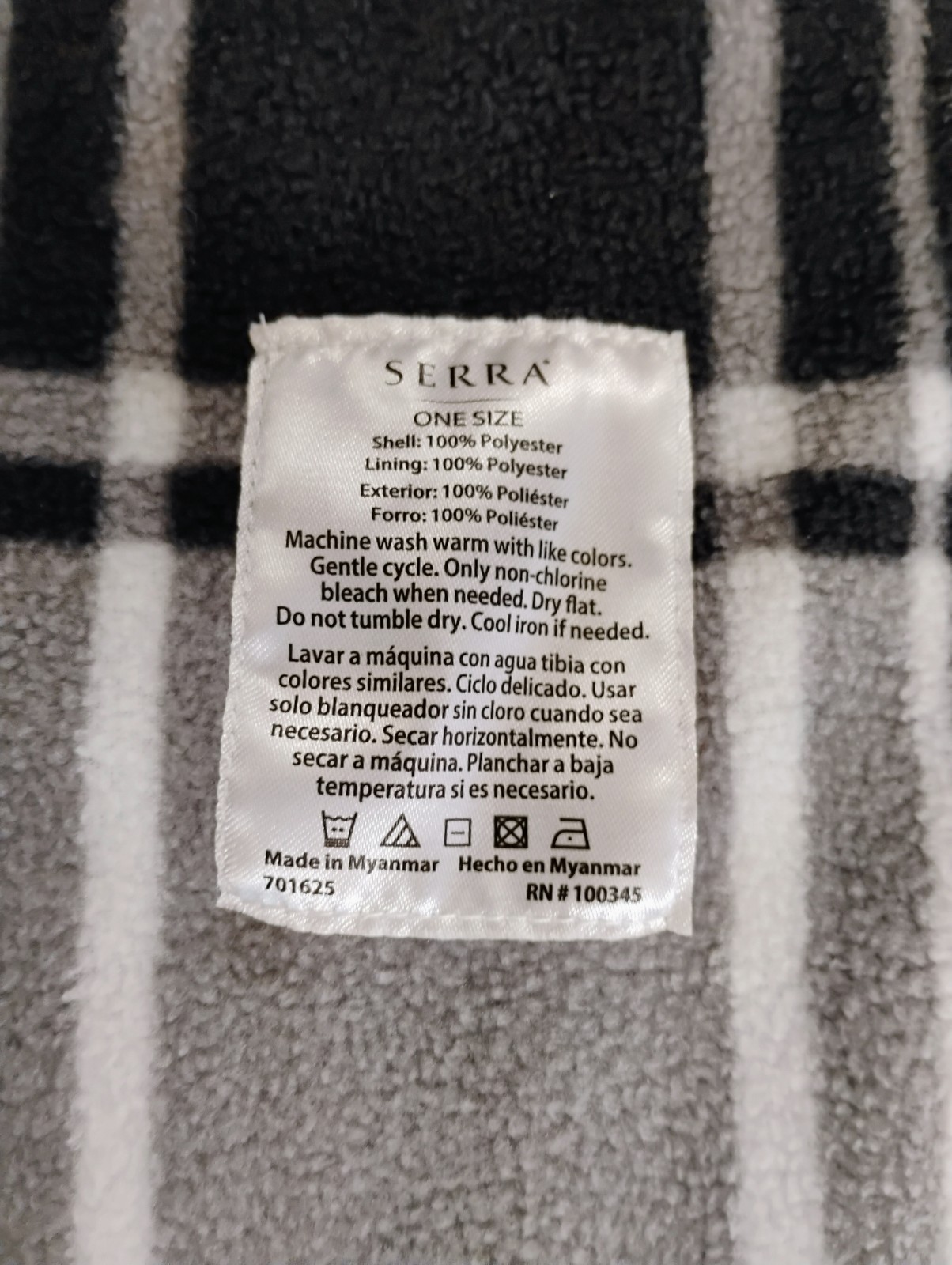 Rain Poncho Serra Hoodie Fleece Lined Black Poncho Unisex One Size Fits All