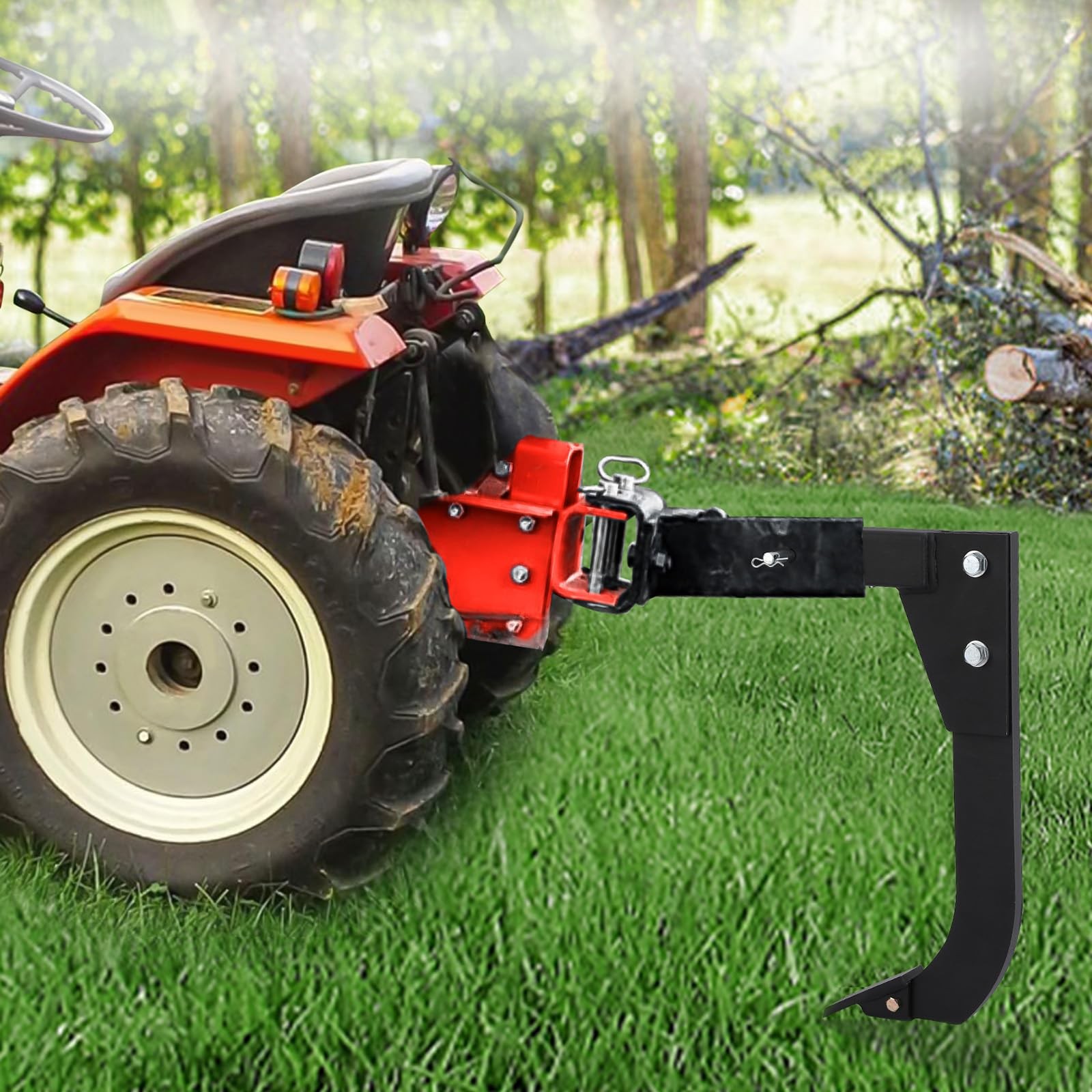 Hitch Mounted Trencher 18" Scarifier Shank w/ 2 Teeth for 2" Receiver Adapters