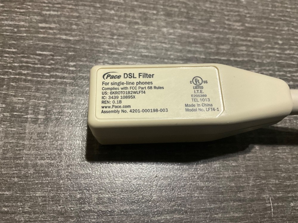 Pace DSL Filter LFT 4-1 for Single-Line Phones