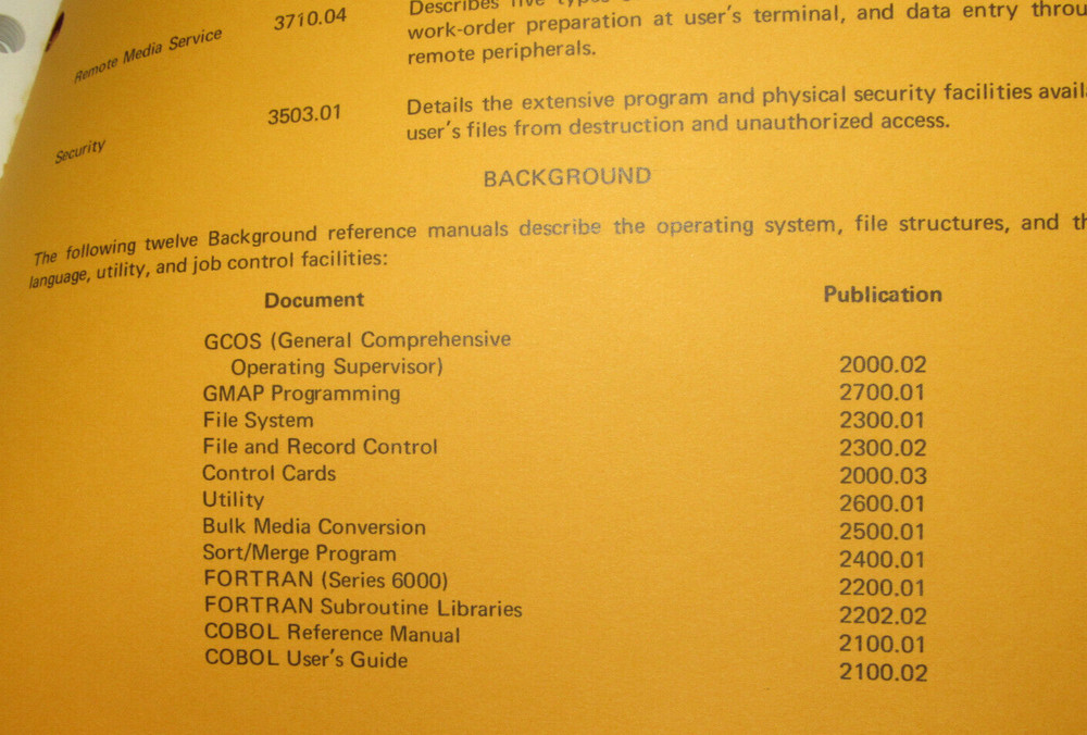 VTG 1973 GE/GENERAL ELECTRIC MARK III COMPUTER BASIC LANGUAGE REFERENCE MANUAL!