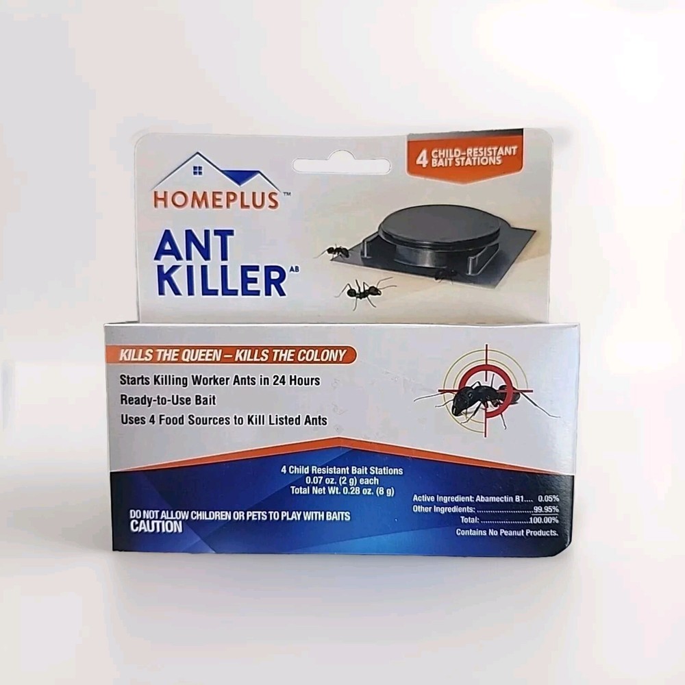 🐜 ⭐ HOMEPLUS Ant Killer — 12 Child-Resistant Bait Stations (3-Pack Bundle)
