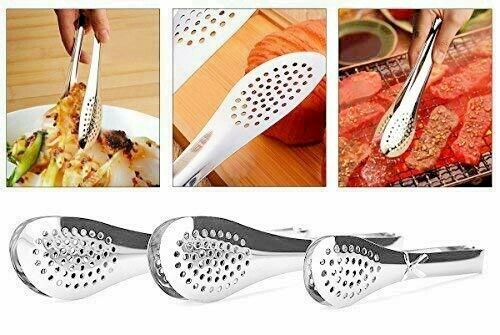 Stainless Steel Kitchen Tongs Serving Utensils BBQ Tongs For Cooking Heavy Duty