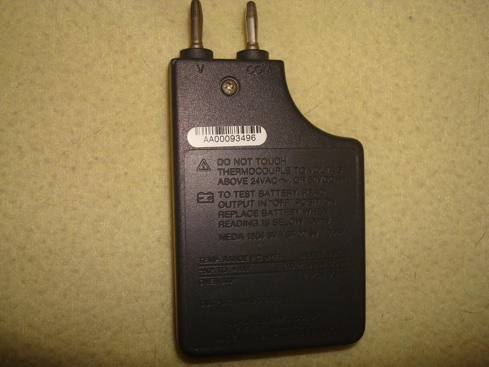 Fluke 80TK Thermocouple Module - Works - Uses 9 volt battery