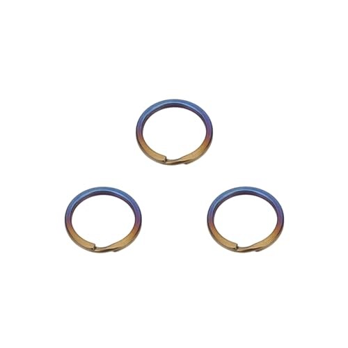 3-Pack Titanium O-Ring Keychain Kit, Quick Release Split Rings 20mm*3 Bluing
