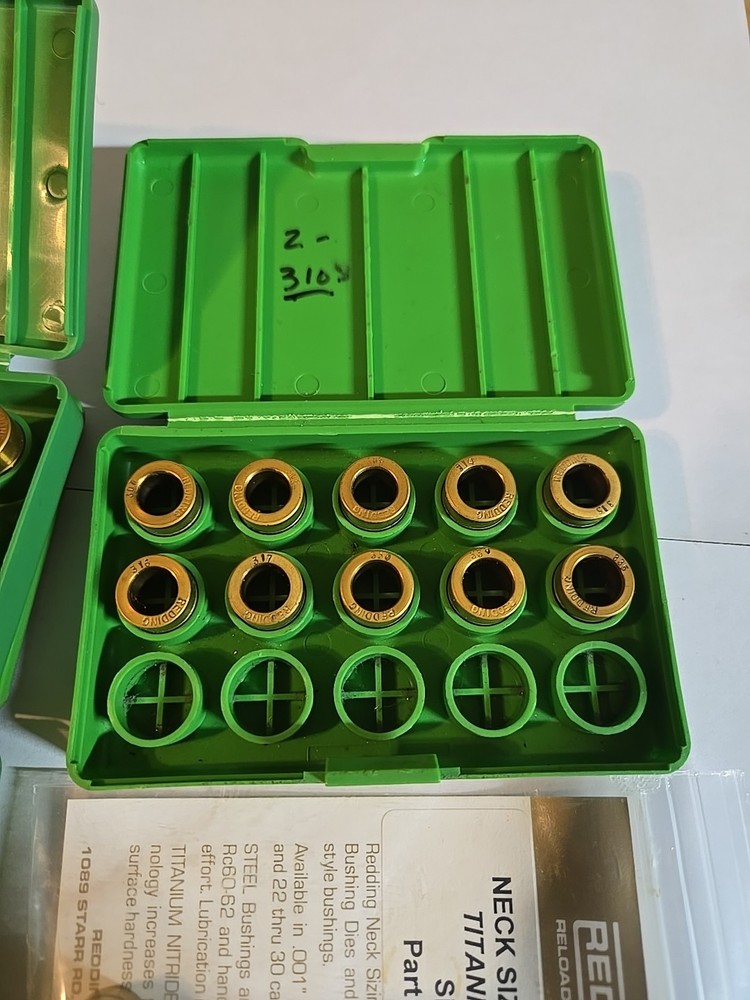 REDDING TITANIUM NITRIDE NECK SIZE BUSHING VARIOUS SIZES (SOLD INDIVIDUALLY)