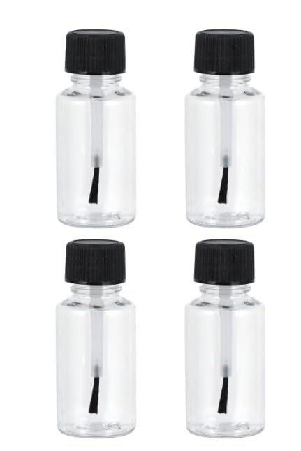 20ml Empty Refillable Nail Polish Bottles Transparent Containers with Brush Cap
