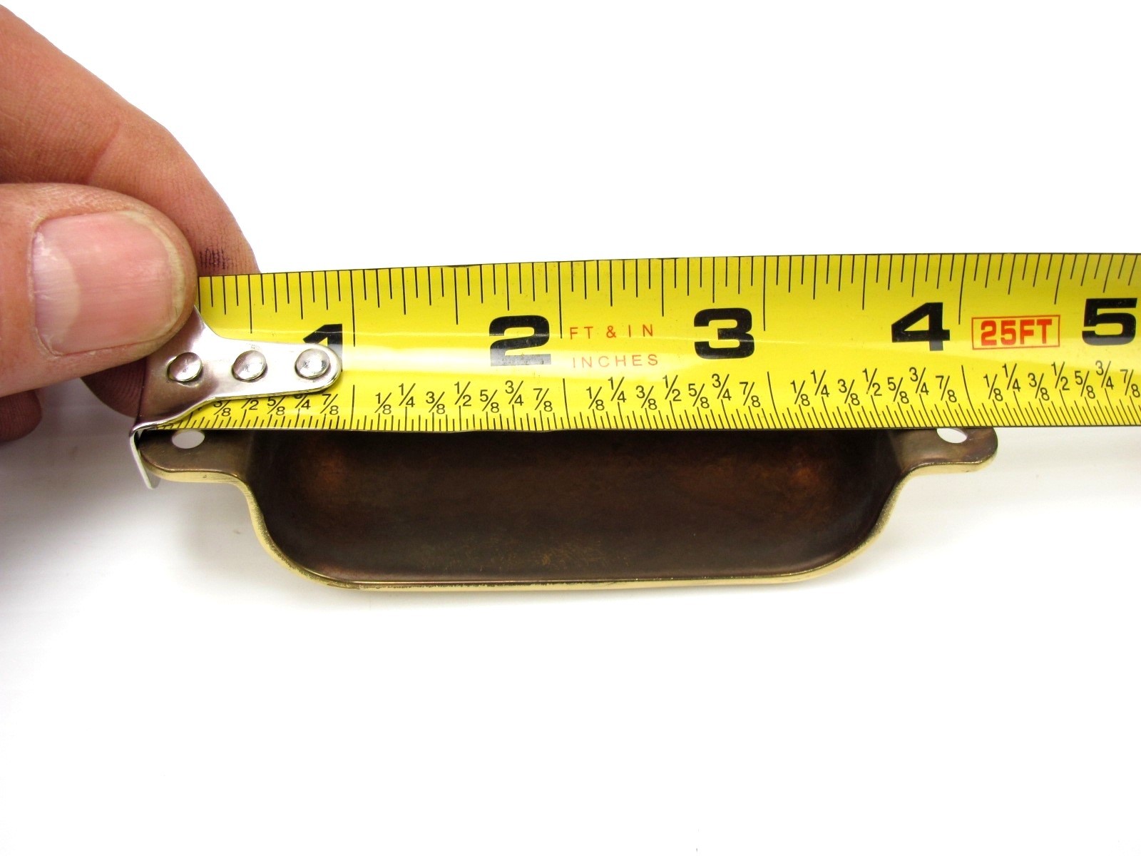 (SALE) Heavy Duty POLISHED - SOLID BRASS - 4" PULL HANDLE KNOB w/SCREWS - (NEW)