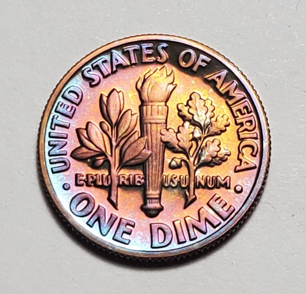 TONED 1981 S ROOSEVELT DIME PROOF UNC #C10632